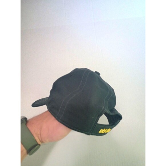 Ski-doo Hat Black Adjustable Snowmobile Neon Yellow Vintage - Picture 6 of 7